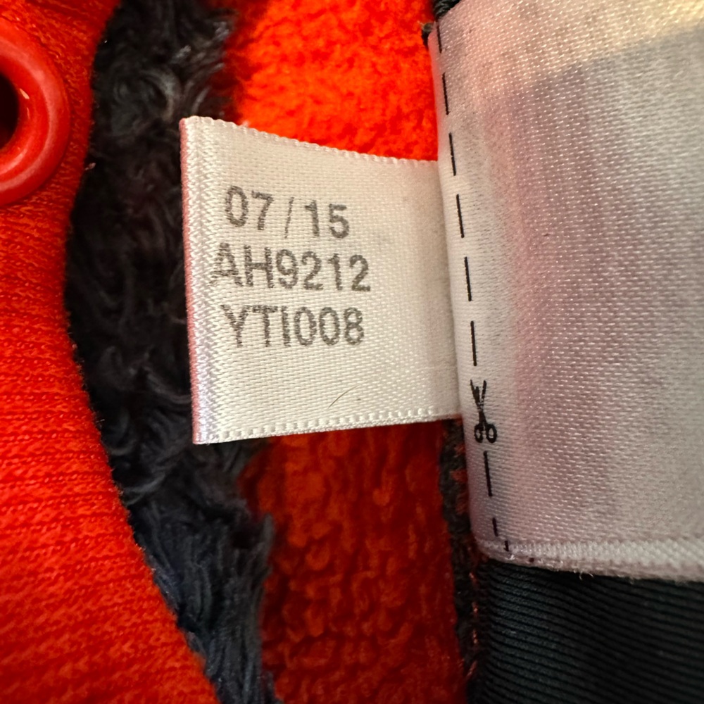 Adidas Climaheat Fleece Lined Thick Hoodie Orange Gray Womens Size Large - Picture 12 of 12